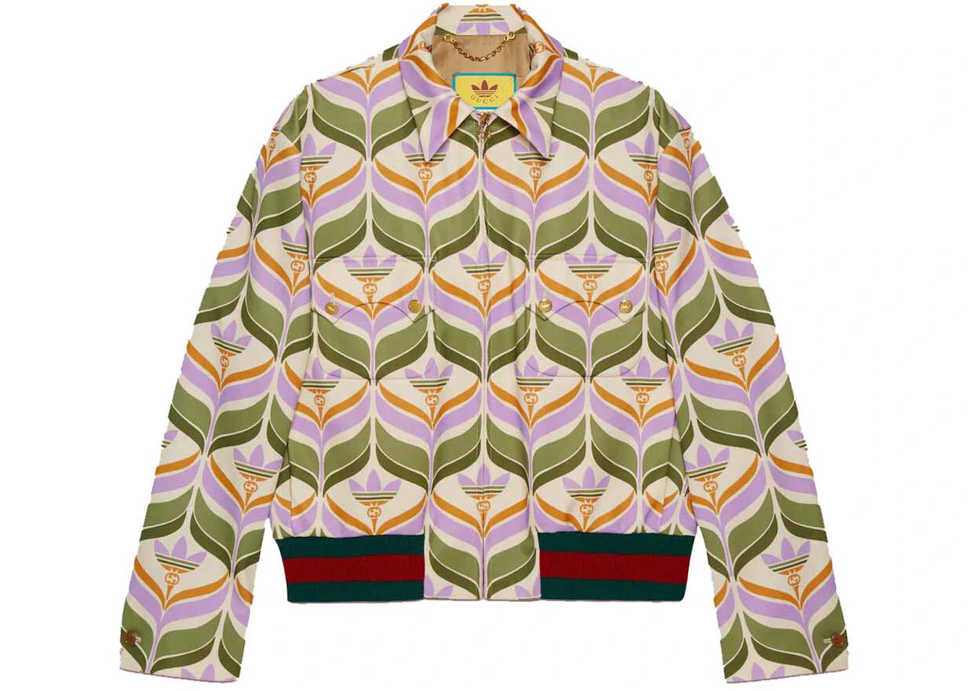 Gucci x adidas Trefoil Print Jacket Green/Ivory