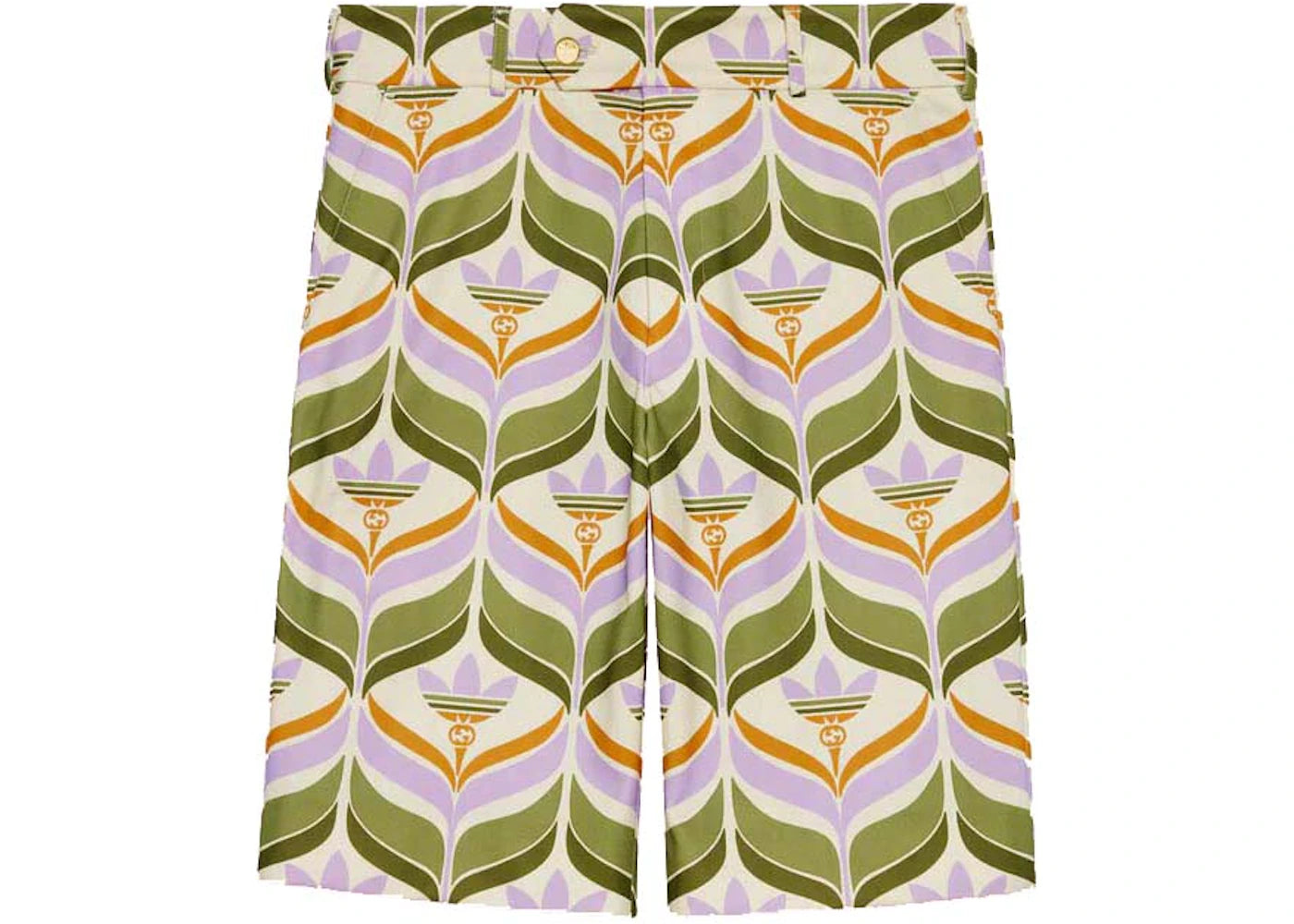Gucci x adidas Trefoil Print Shorts Green/Ivory