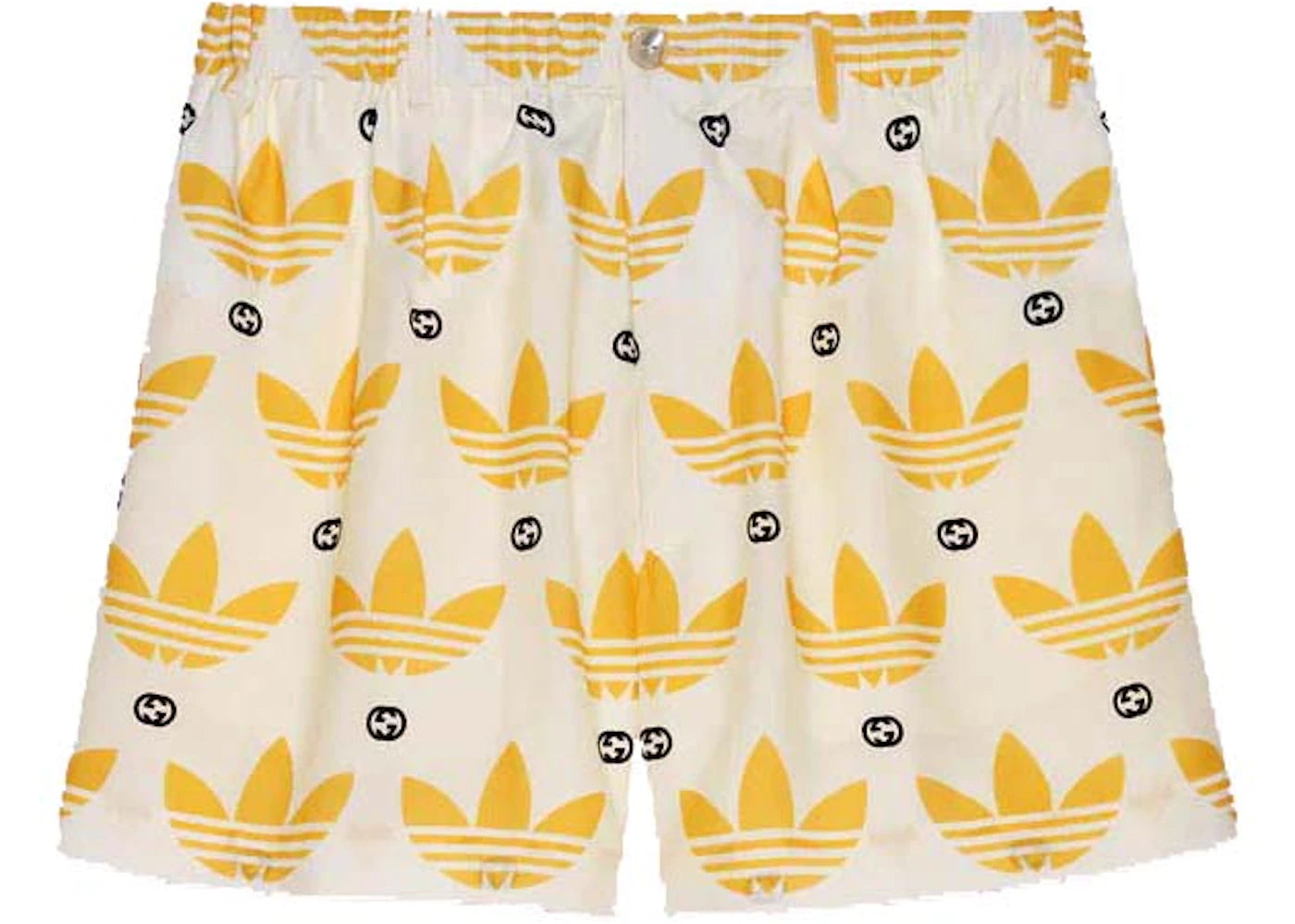 Gucci x adidas Trefoil Print Shorts Ivory/Black