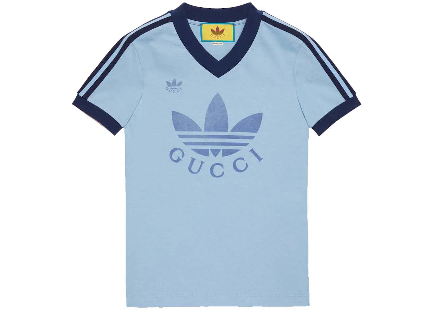 Gucci x adidas V-Neck T-Shirt Light Blue
