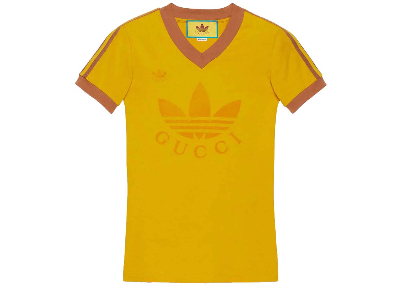 Gucci x adidas V-Neck T-Shirt Yellow