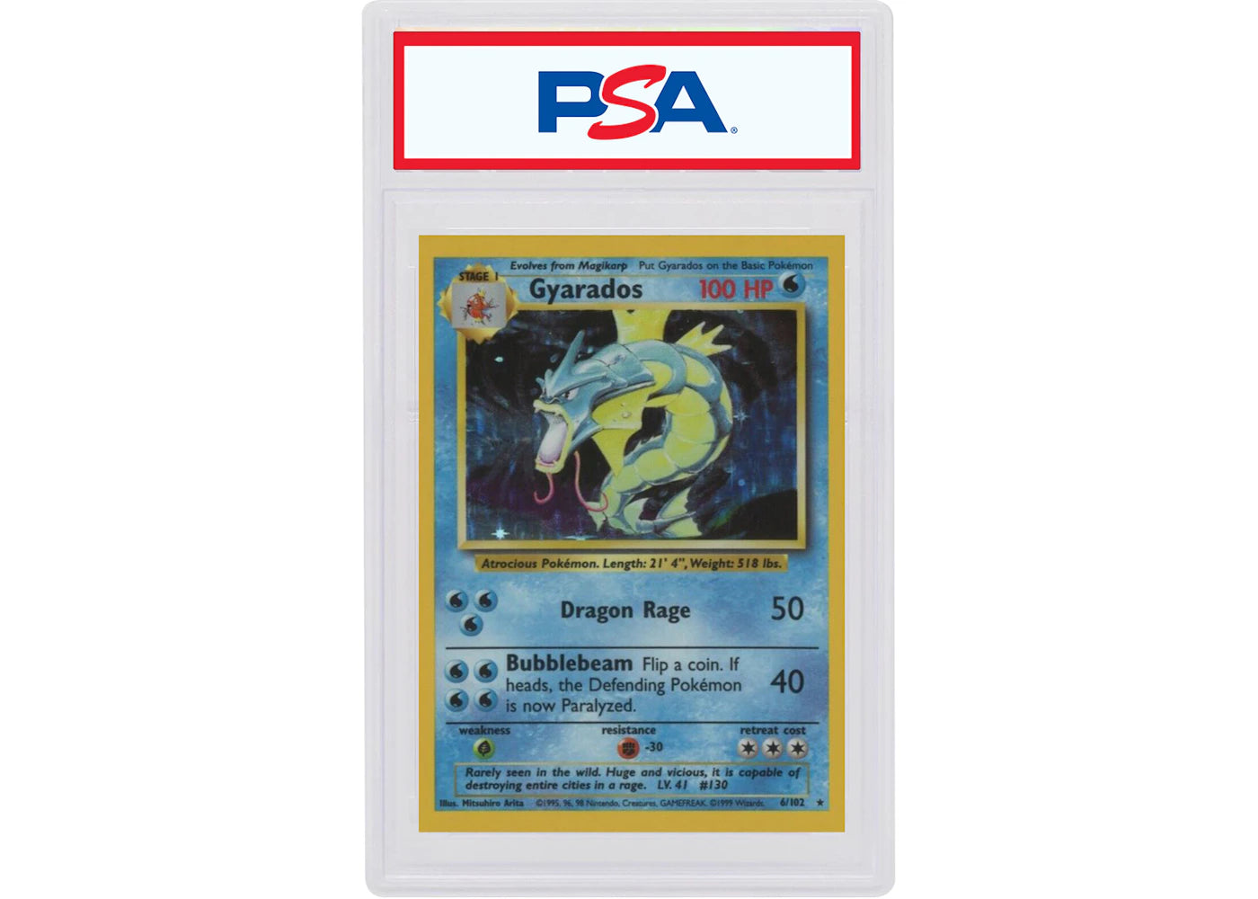 Gyrados-Holo 1999 Pokémon Base Set Unlimited #4/102 (PSA or BGS Graded)