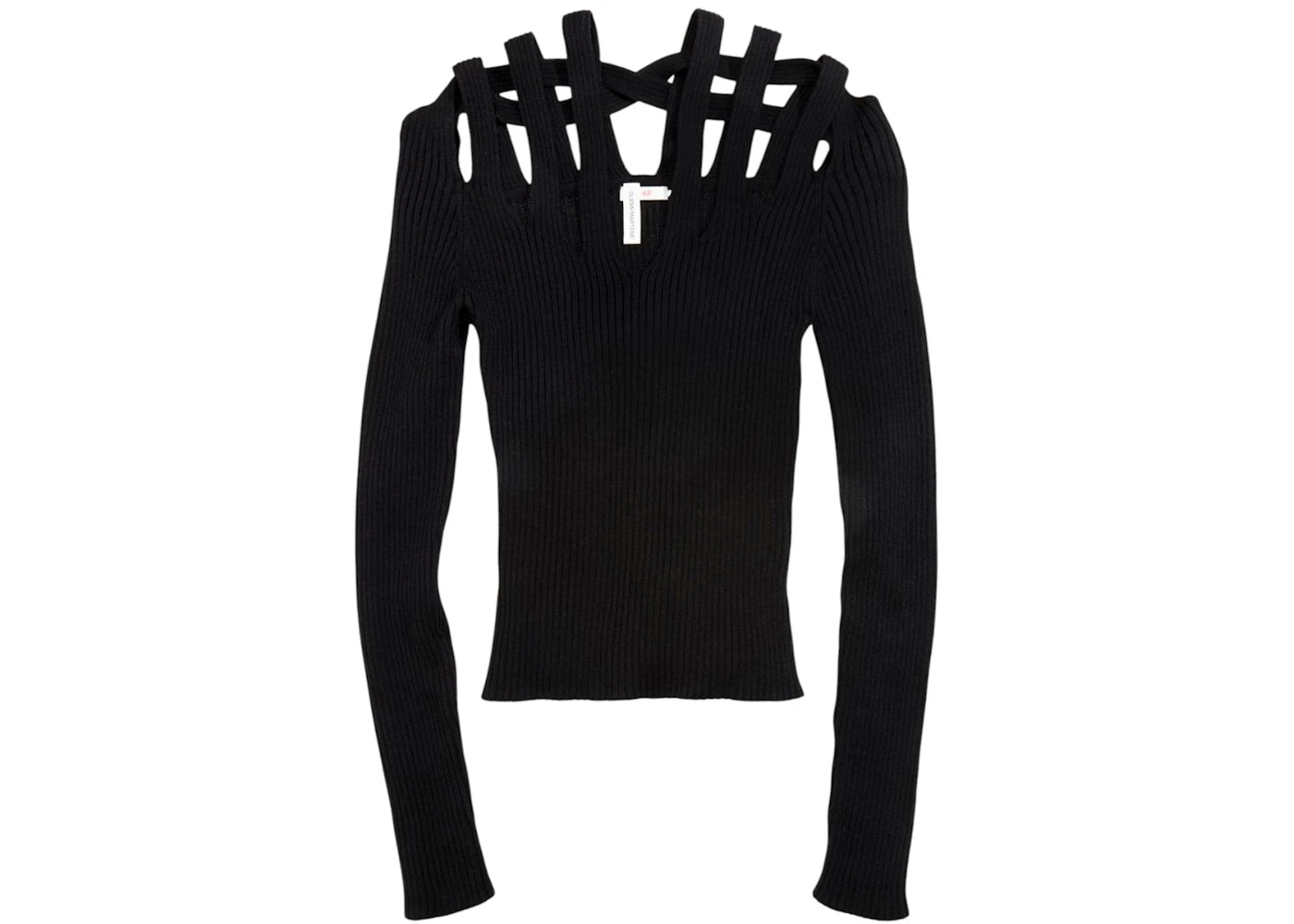 H&M x Glenn Martens Rib-Knit Cutout Top Black