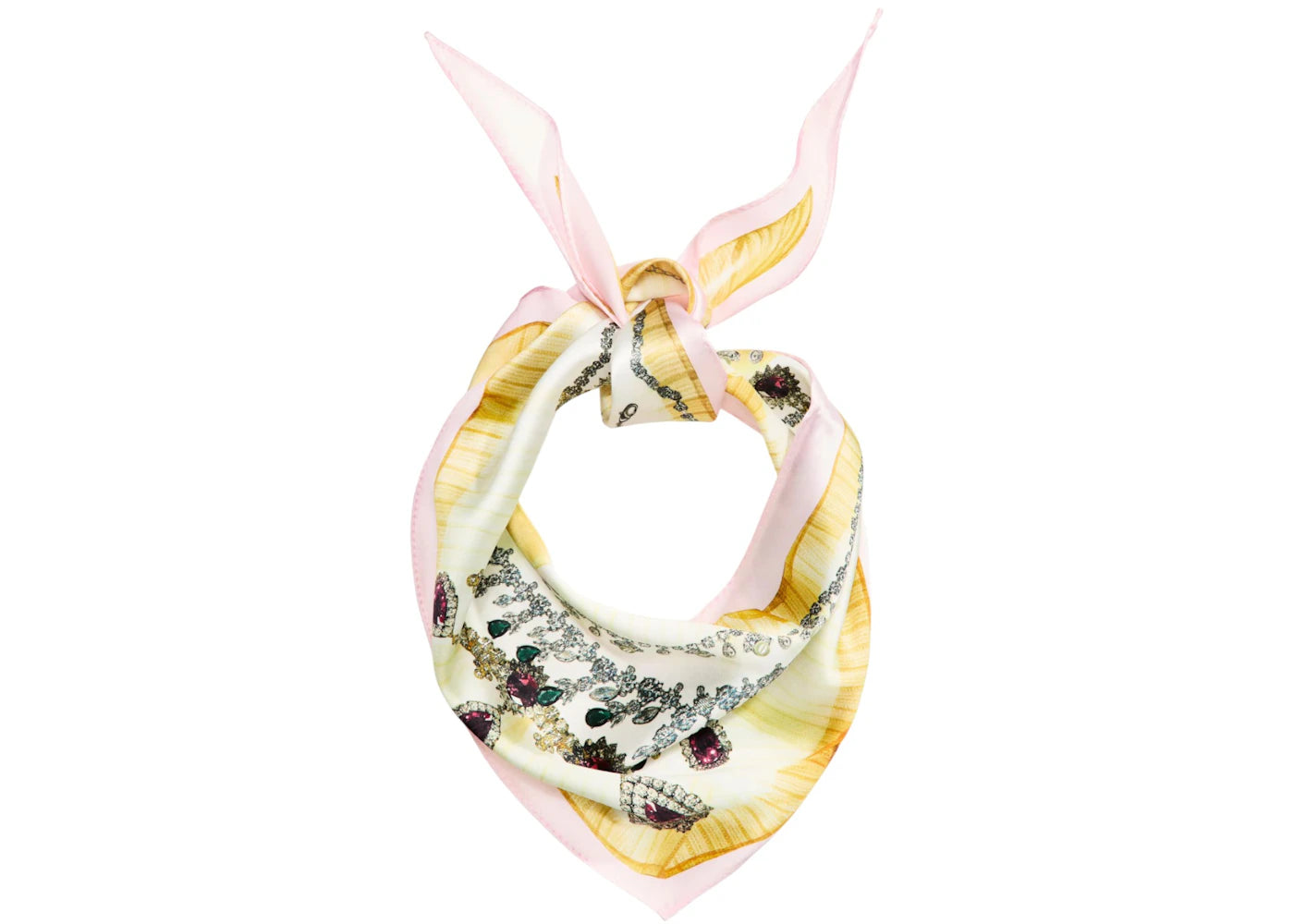 H&M x Glenn Martens Silk Neck Scarf Yellow/Light Pink
