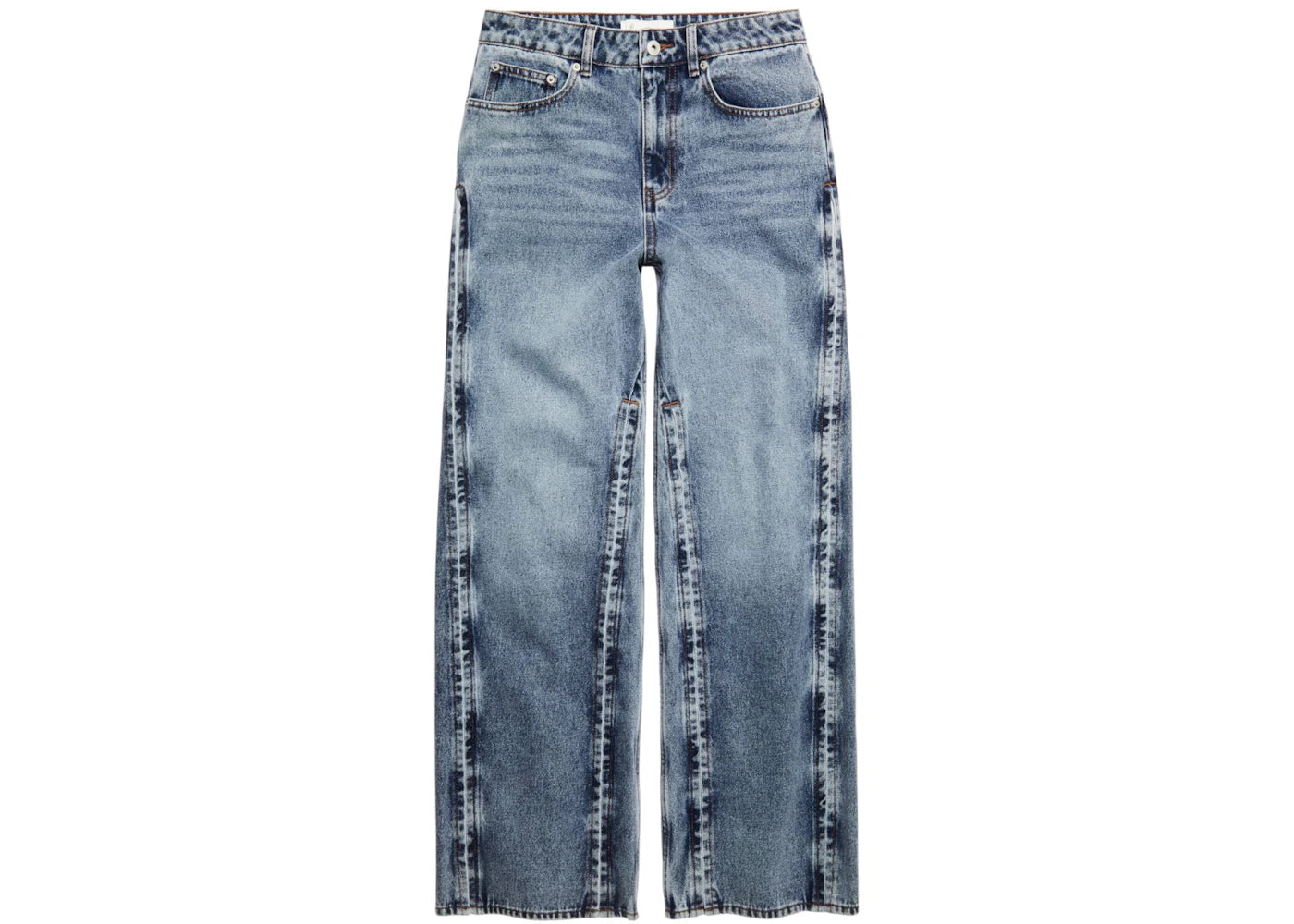 H&M x Glenn Martens Wide Side-Slit Jeans Denim Blue