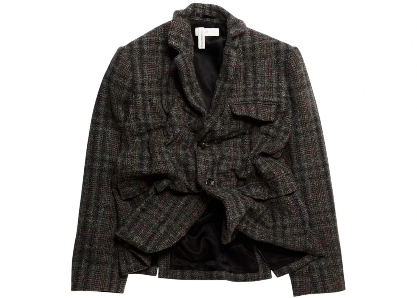 H&M x Glenn Martens Wool-Blend Blazer Dark Brown/Plaid