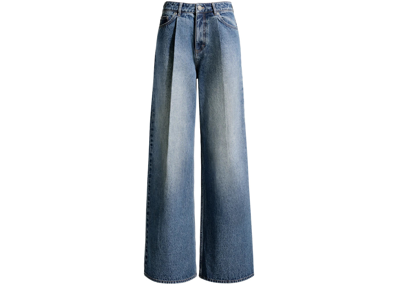 H&M x Magda Butrym Baggy Pleat-Front Jeans Denim Blue