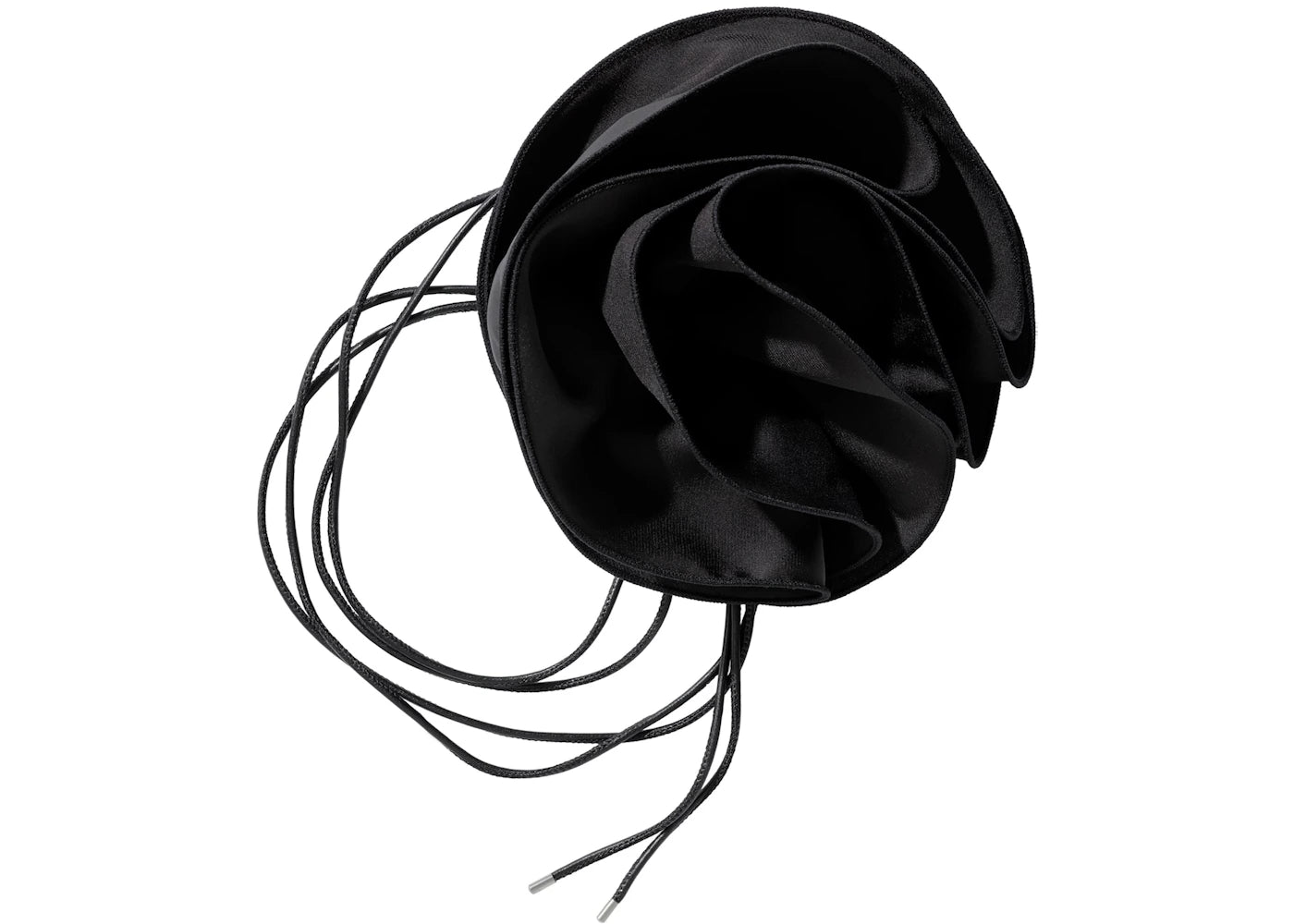 H&M x Magda Butrym Cord Necklace with Rose Applique Black