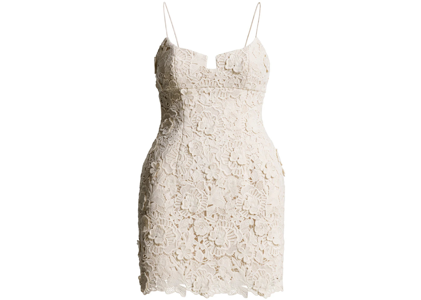 H&M x Magda Butrym Floral-Appliqued Hourglass Lace Dress Cream/Flowers