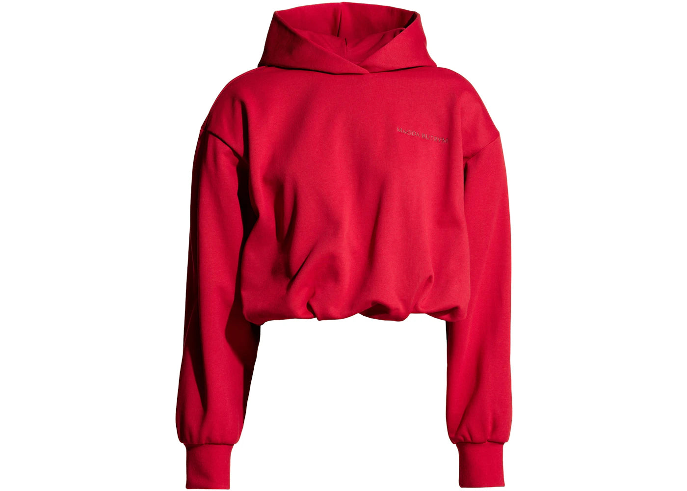 H&M x Magda Butrym Motif-Detail Hoodie with Shoulder Pads Red