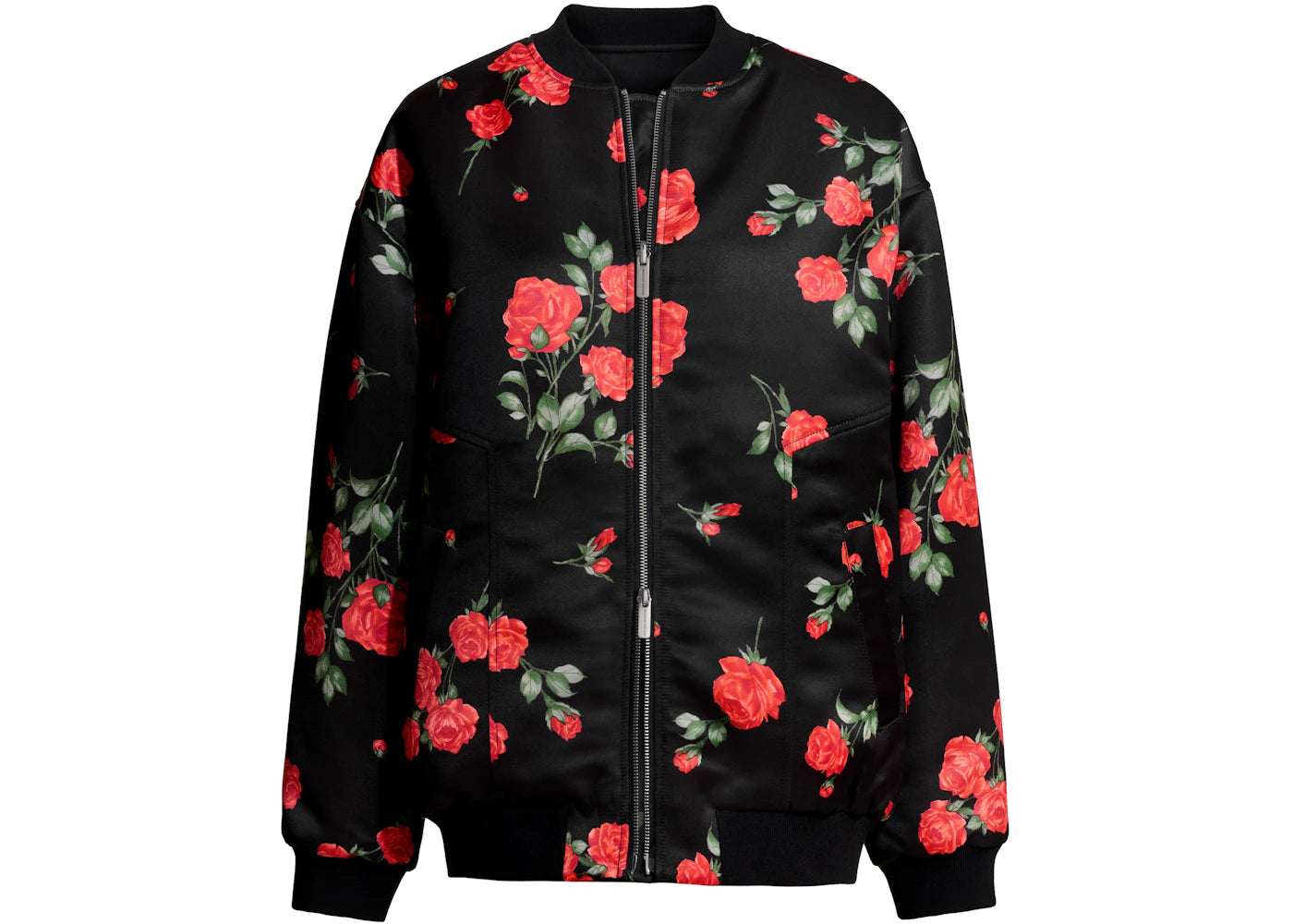 H&M x Magda Butrym Oversized Reversible Bomber Jacket Black/Roses