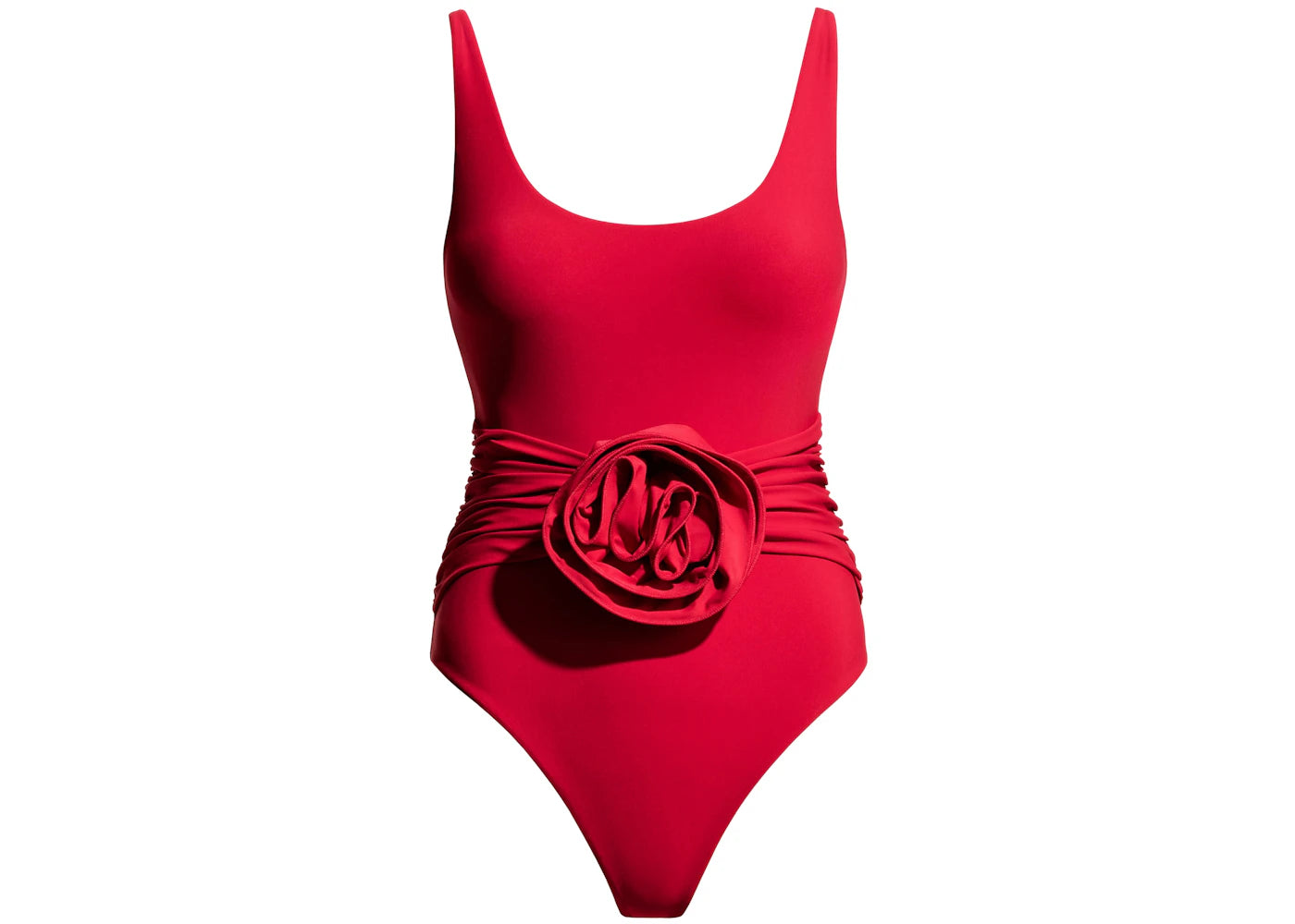 H&M x Magda Butrym Rose-Appliqued Swimsuit Red