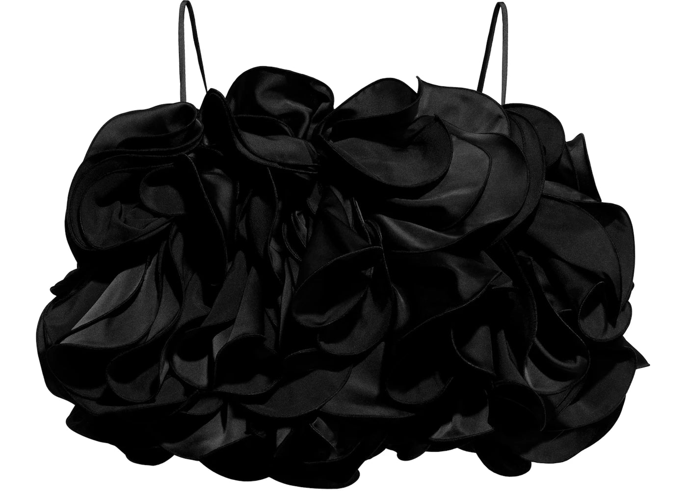 H&M x Magda Butrym Ruffled Satin Bustier Top Black