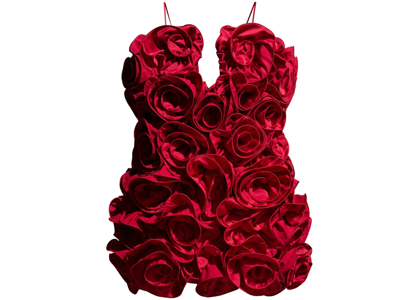 H&M x Magda Butrym Ruffled Satin Dress Red