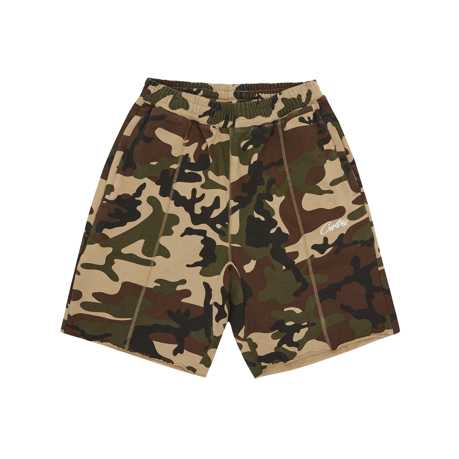 Corteiz Hmp Raw Hem Shorts Camo