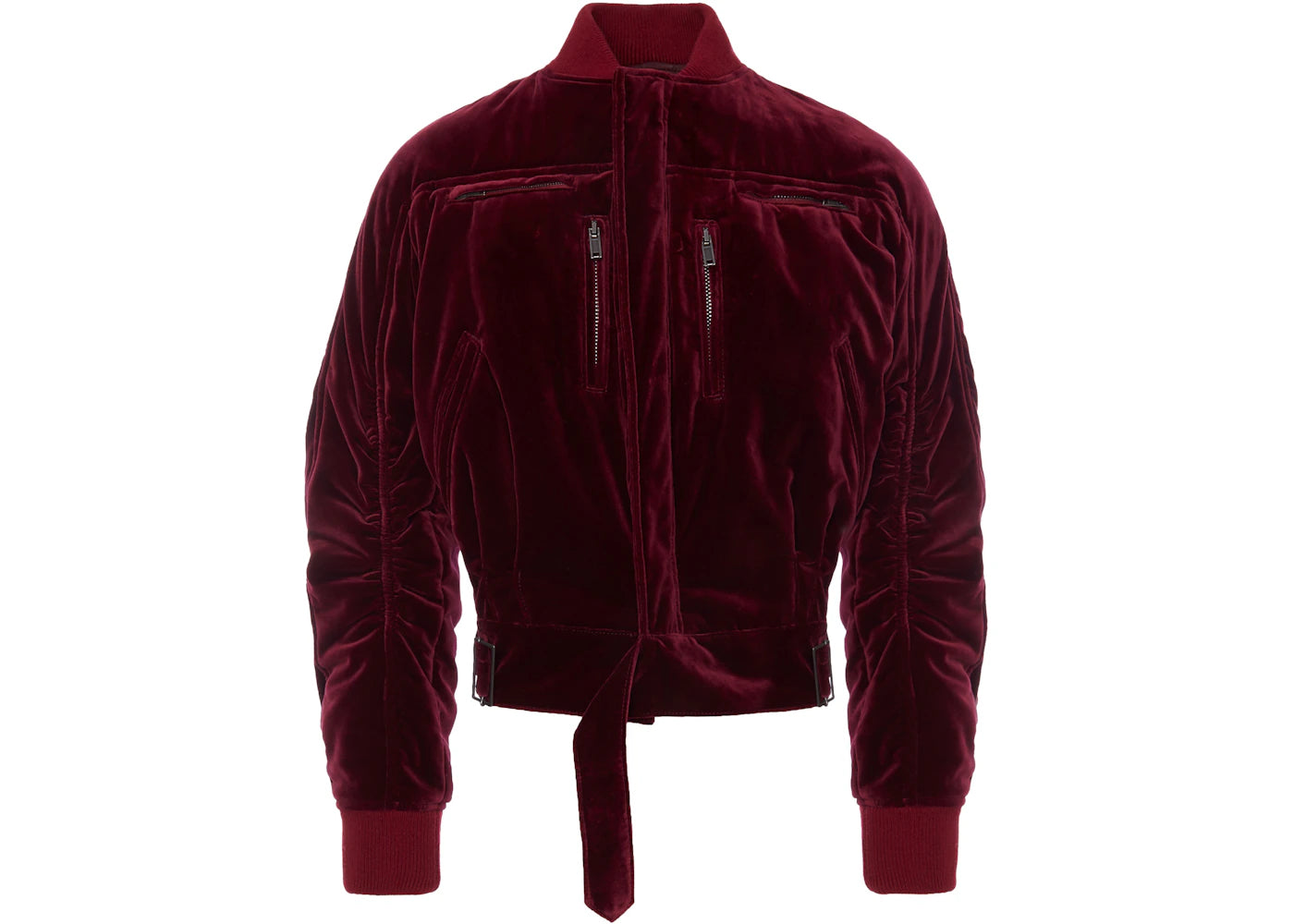 Haider Ackermann Velvet SP Underground Bomber Jacket Burgundy Velvet