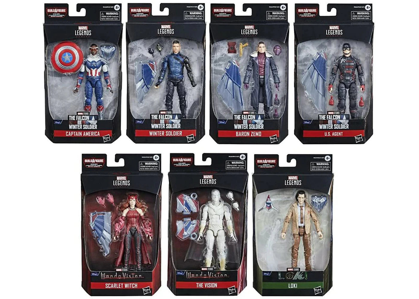 Hasbro Disney+ Marvel Legends Wave 1 Set of 7 - Flight Gear BAF Action Figure