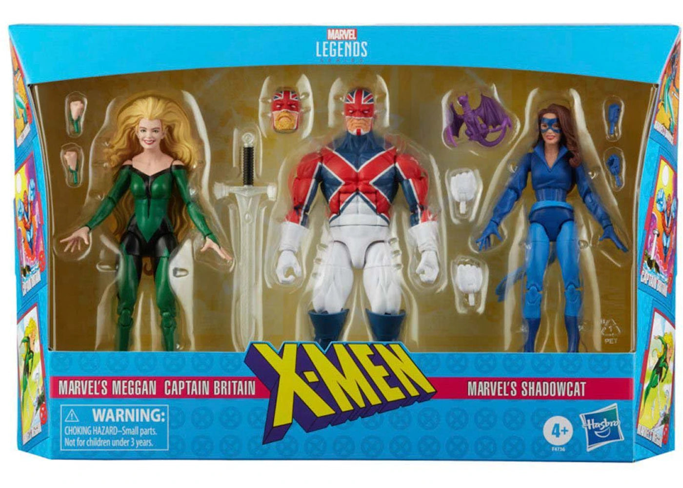 Hasbro Marvel Legednds Series X-Men Marvel's Meggan, Captain Britain and Shadowcat Action Figure Set
