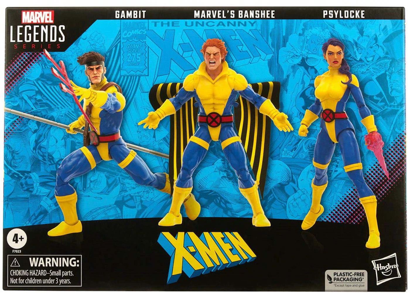 Hasbro Marvel Legends Series X-Men 60th Anniversary Gambit, Marvel's Banshee and Psylocke Action Figure Set
