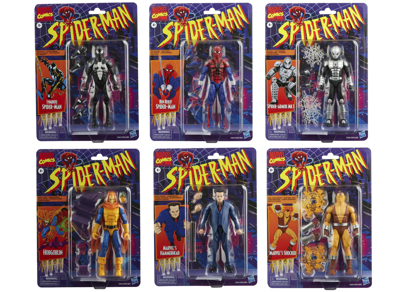 Hasbro Spider-Man Marvel Legends Retro Collection Wave 2 Set of 6 Figures Action Figures