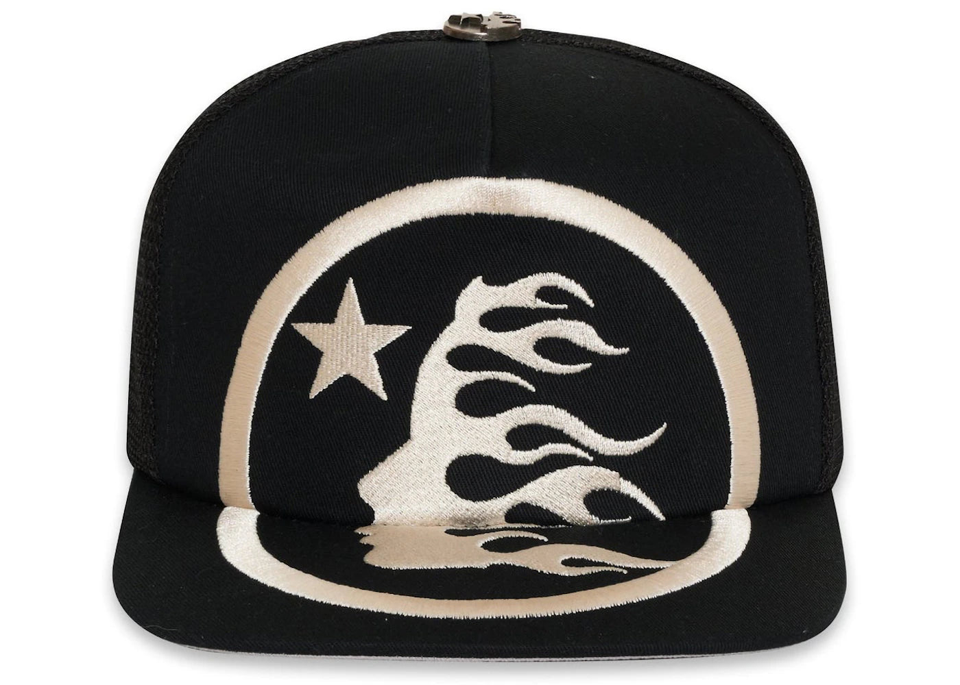 Hellstar Big Logo Trucker Snapback Hat Black