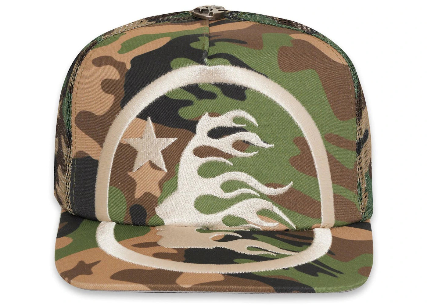 Hellstar Big Logo Trucker Snapback Hat Camo