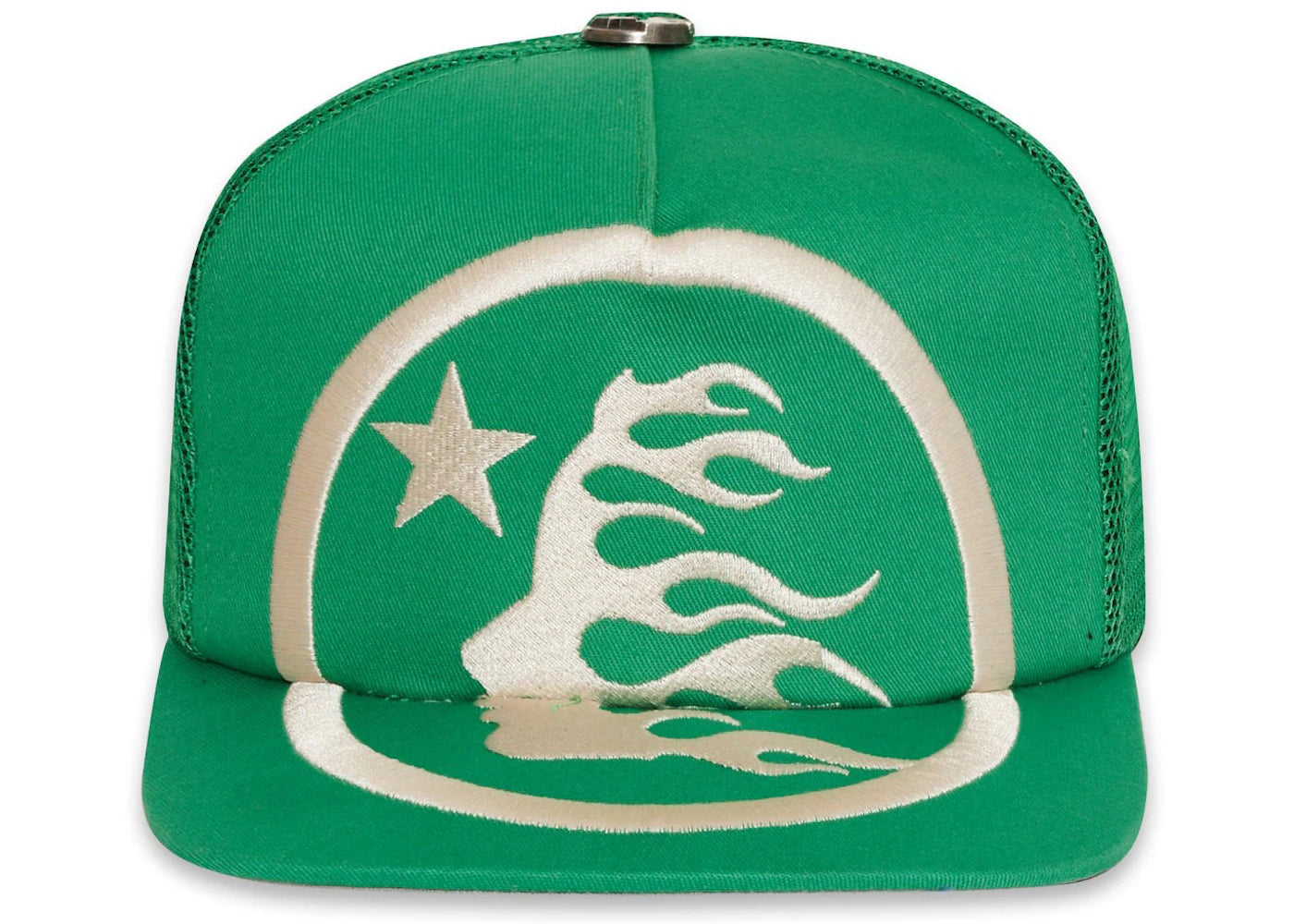 Hellstar Big Logo Trucker Snapback Hat Green