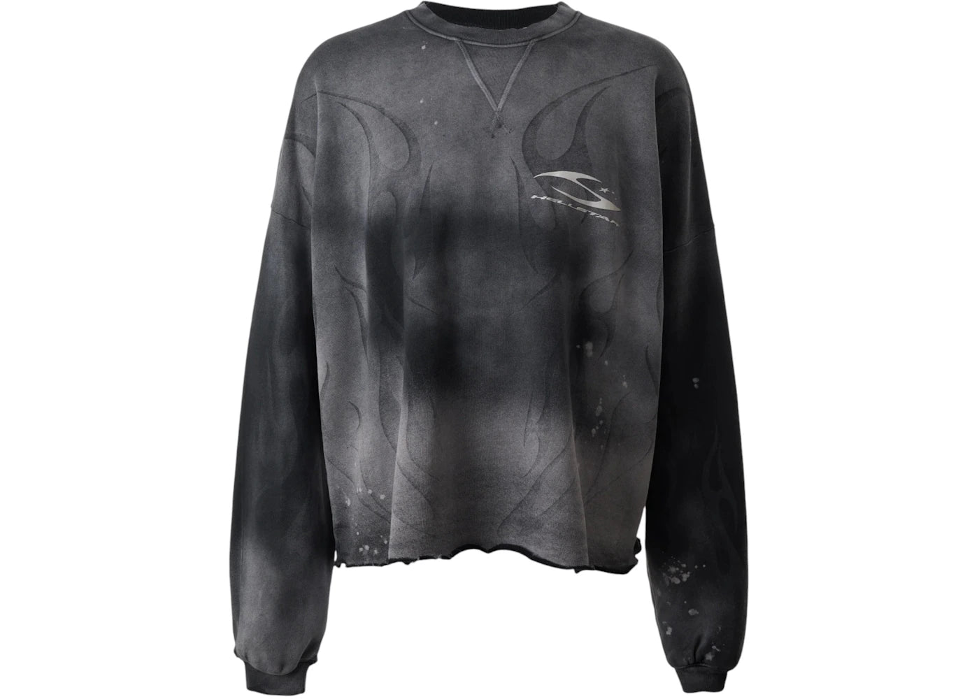 Hellstar Burned Tribal Oversize Crewneck Grey