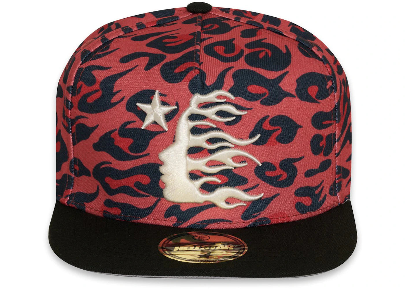 Hellstar Cheetah Print Snapback Hat Red