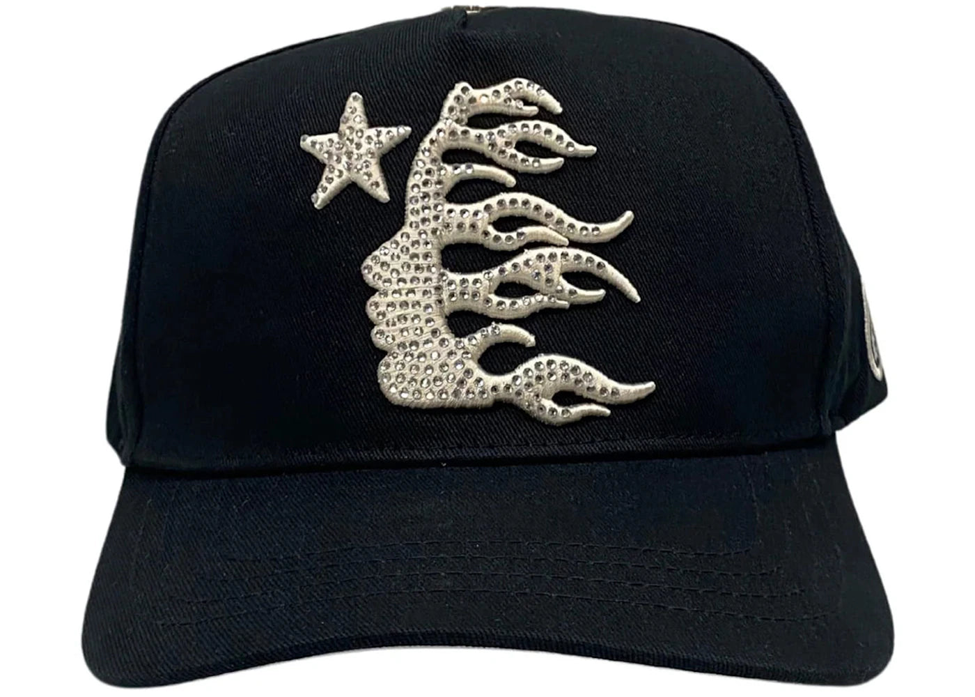 Hellstar OG Logo Rhinestone Snapback Hat Black