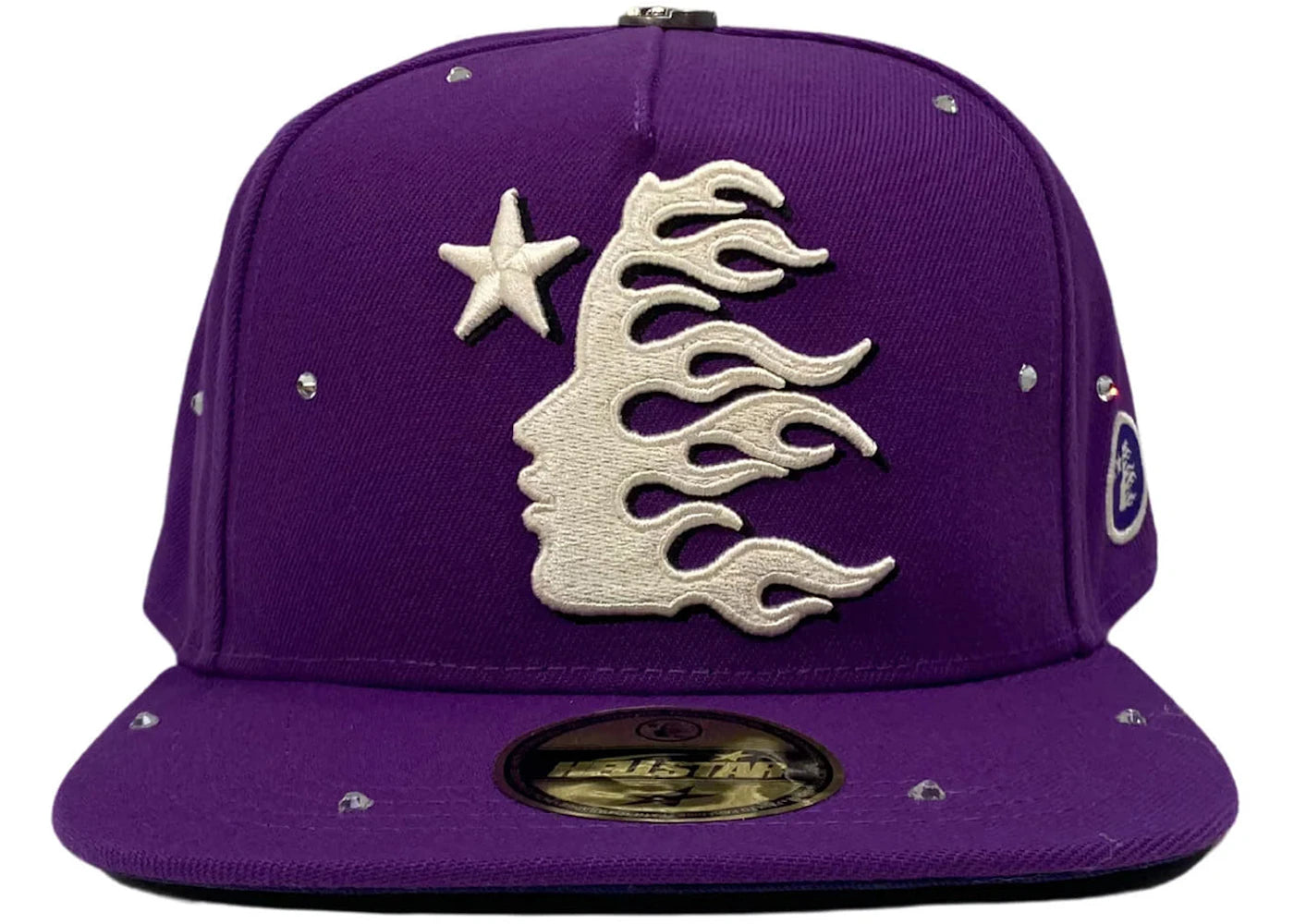 Hellstar OG Logo Rhinestones 59Fifty Fitted Hat Purple