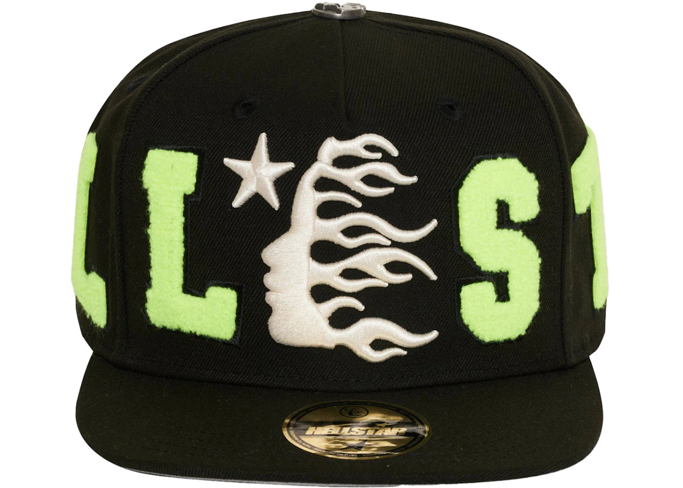 Hellstar OG Patch Fitted Black/Neon Green