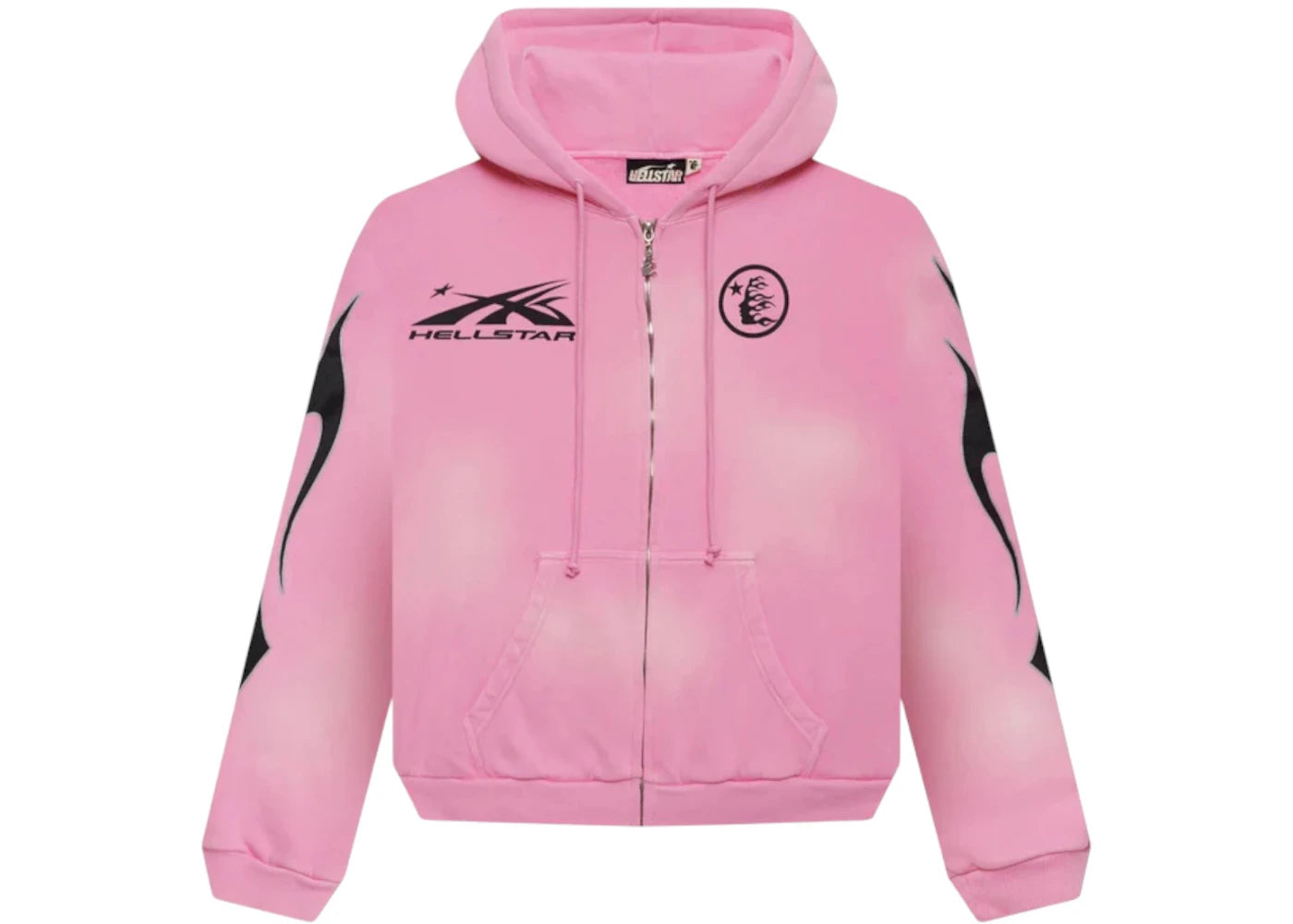 Hellstar Sports Flame Zip Up Hoodie Pink