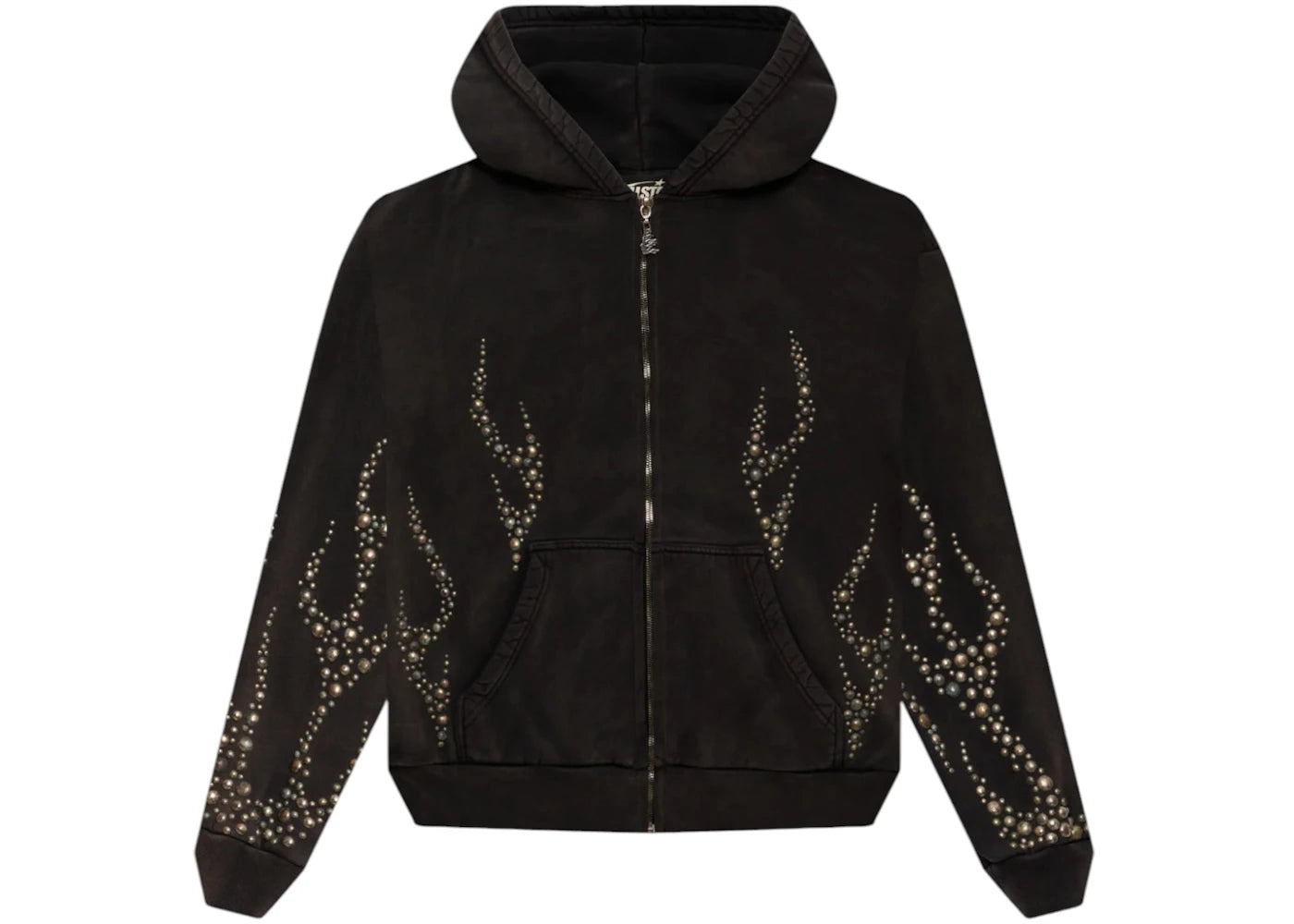 Hellstar Studded Flame Zip-Up Black