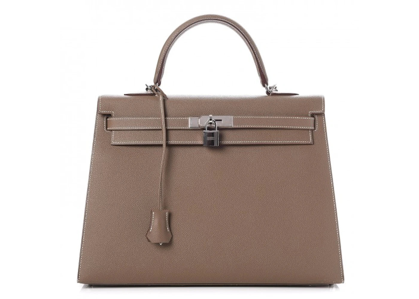 Hermes Kelly Sellier Epsom Palladium 35 Etoupe