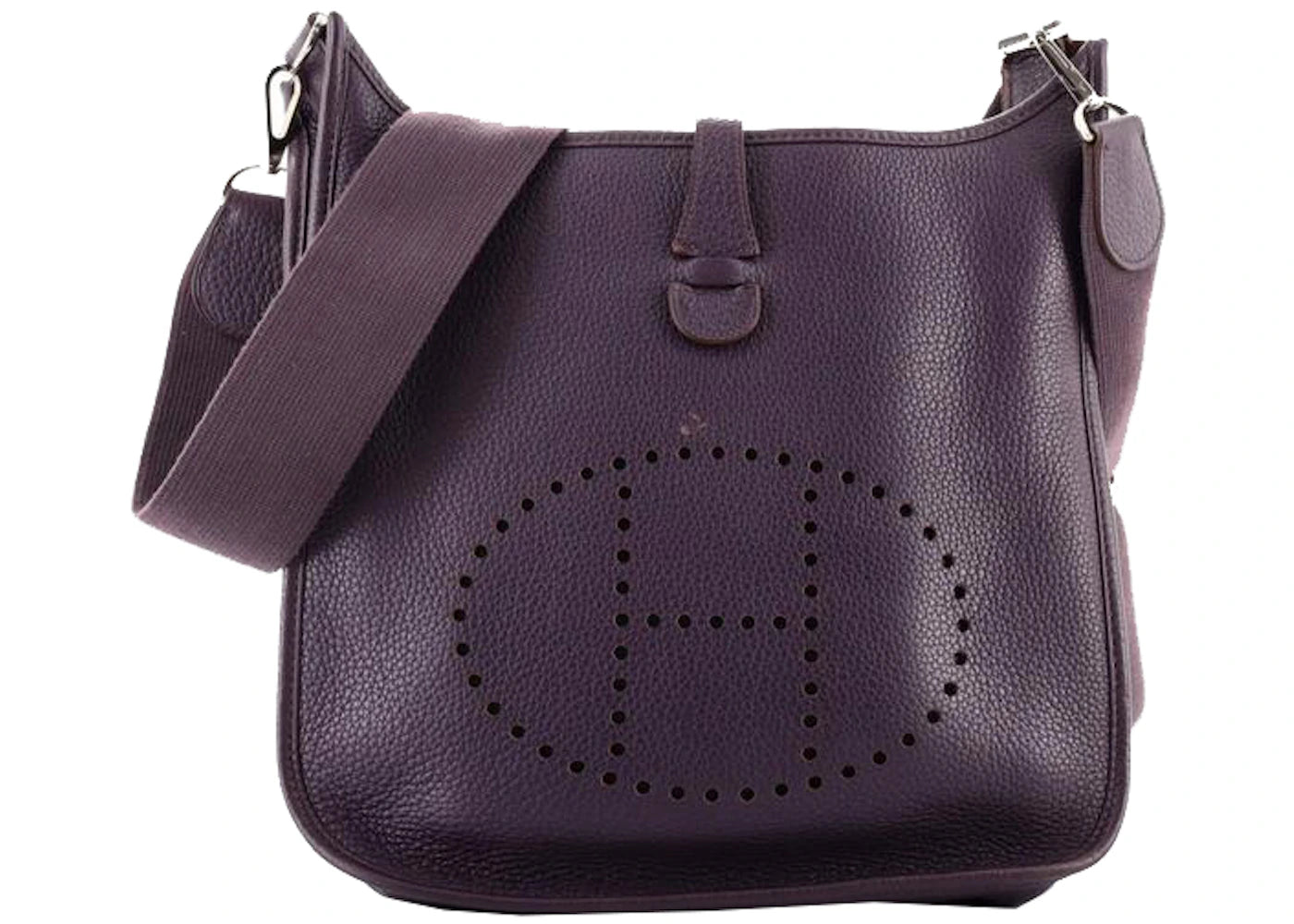 Hermes Taurillon Clemence Crossbody Bag Evelyn Mini Purple