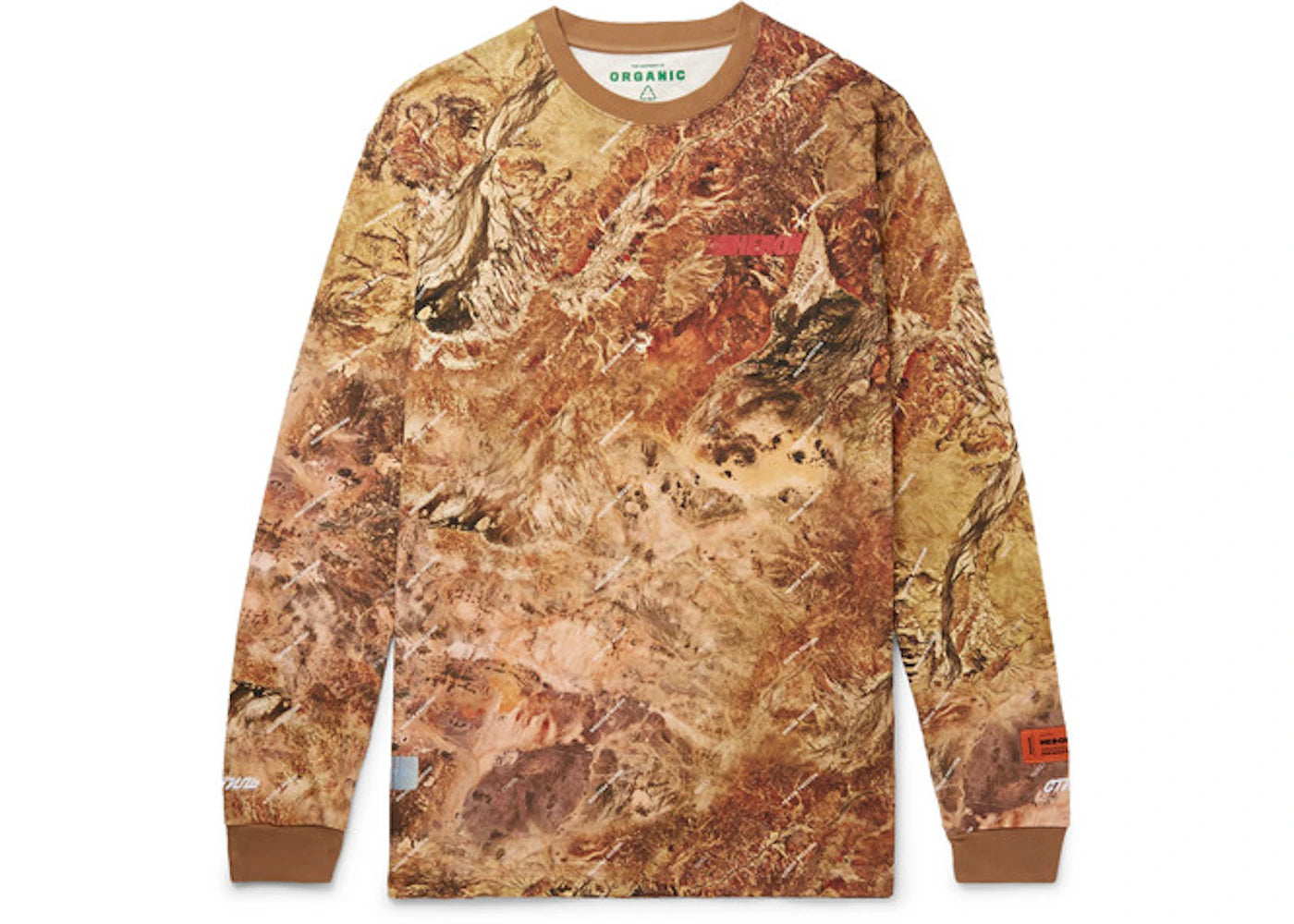 Heron Preston Australian Outback Print L/S T-Shirt Orange/Multicolor