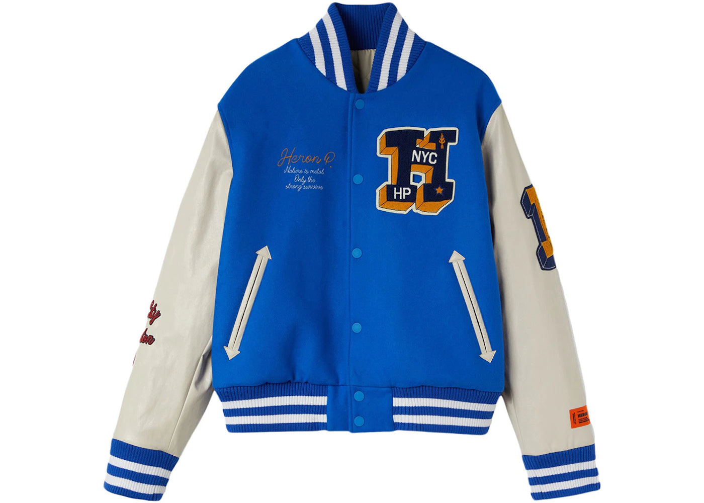 Heron Preston Heron Patches Varsity Jacket Jacket Blue/Yellow