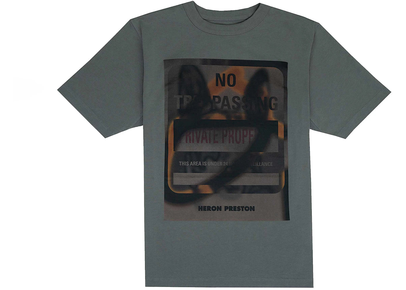 Heron Preston Private Property T-Shirt Grey/Orange