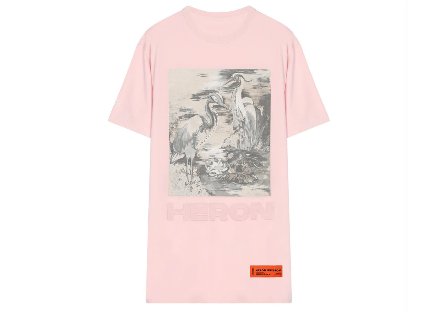 Heron Preston White Bird Printed T-shirt Pink