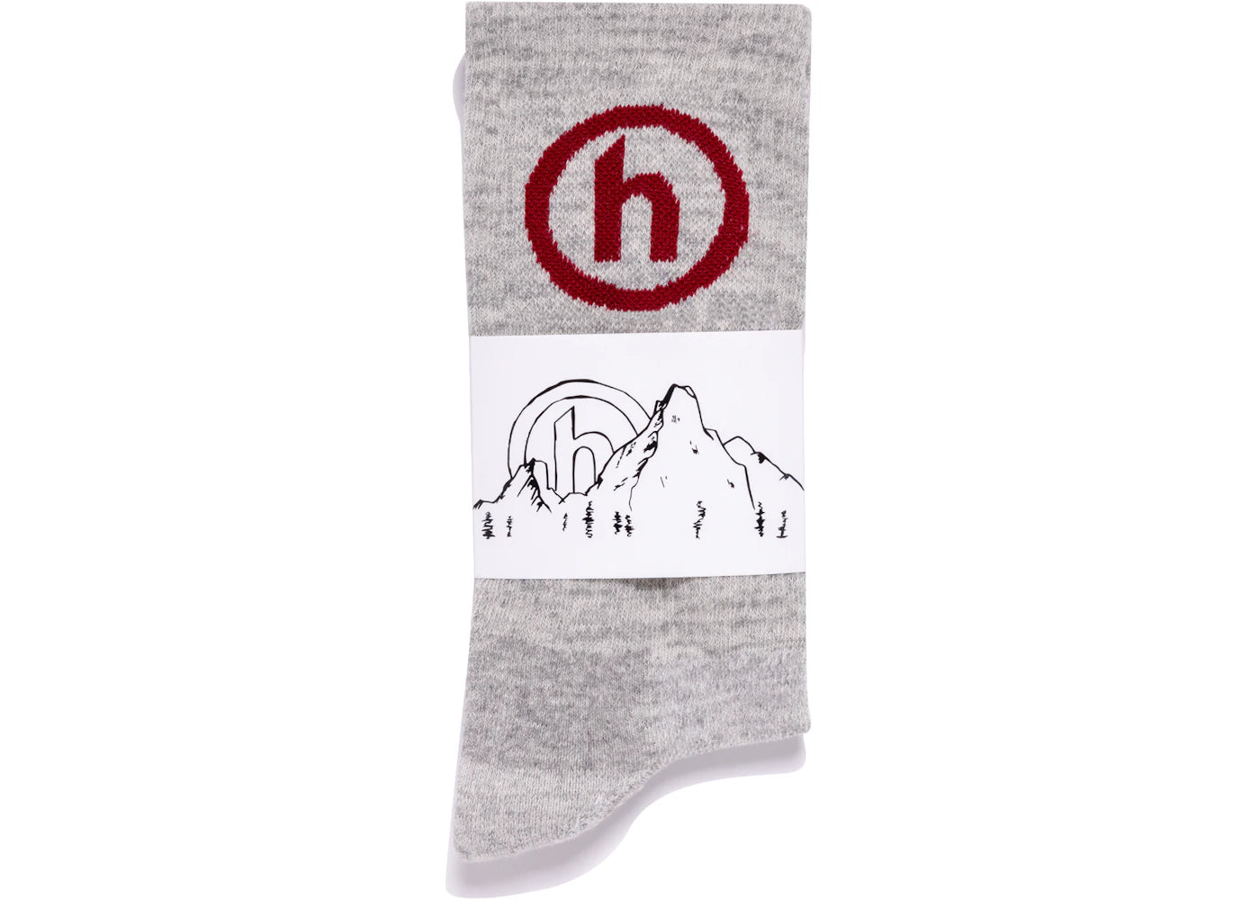 Hidden NY Crew Socks Grey/Red