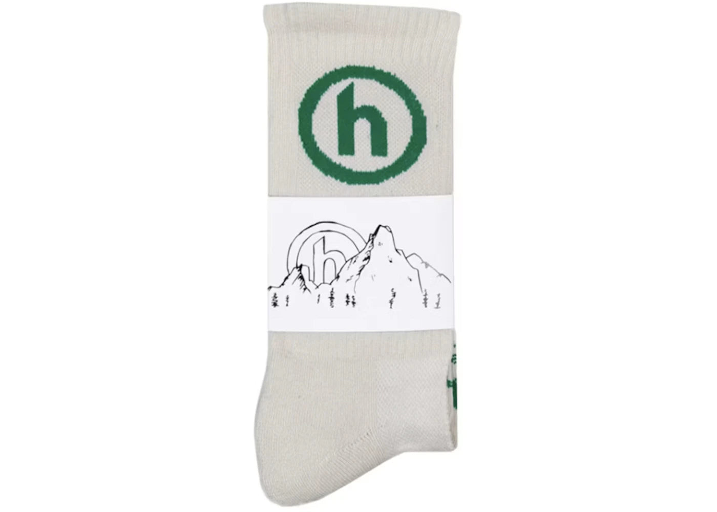 Hidden NY H Logo Socks White/Green