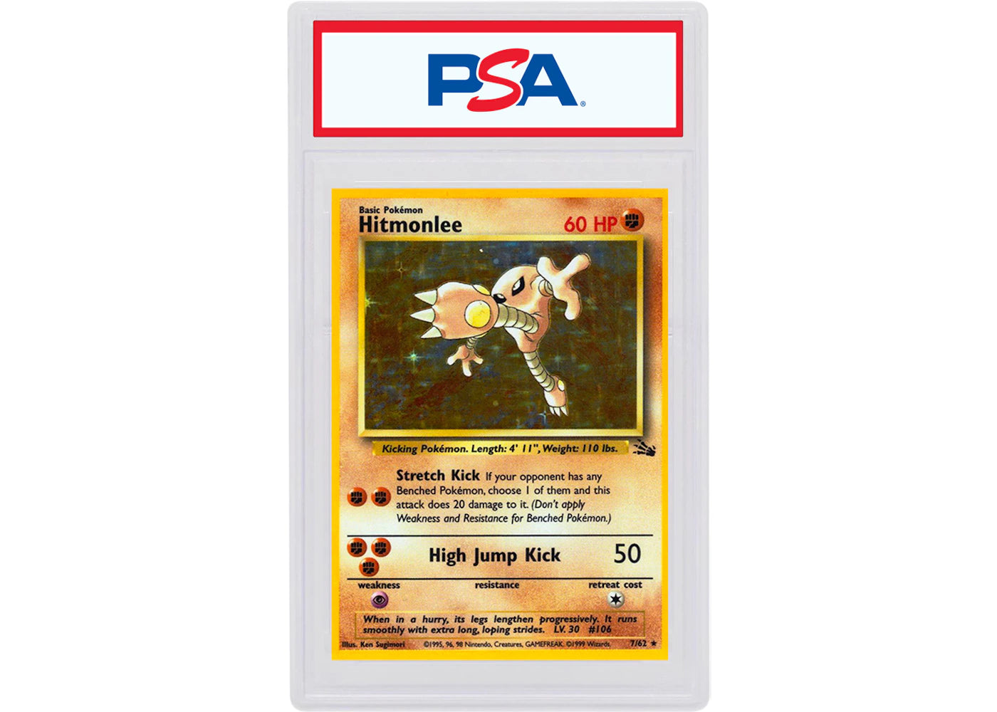 Hitmonlee-Holo 1999 Pokemon TCG Fossil #7/62 (PSA or BGS Graded)