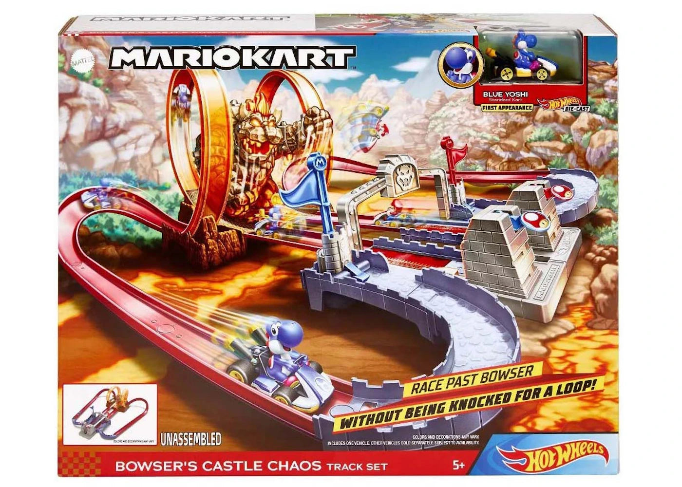 Hot Wheels Mario Kart Bowser's Castle Chaos Track Set
