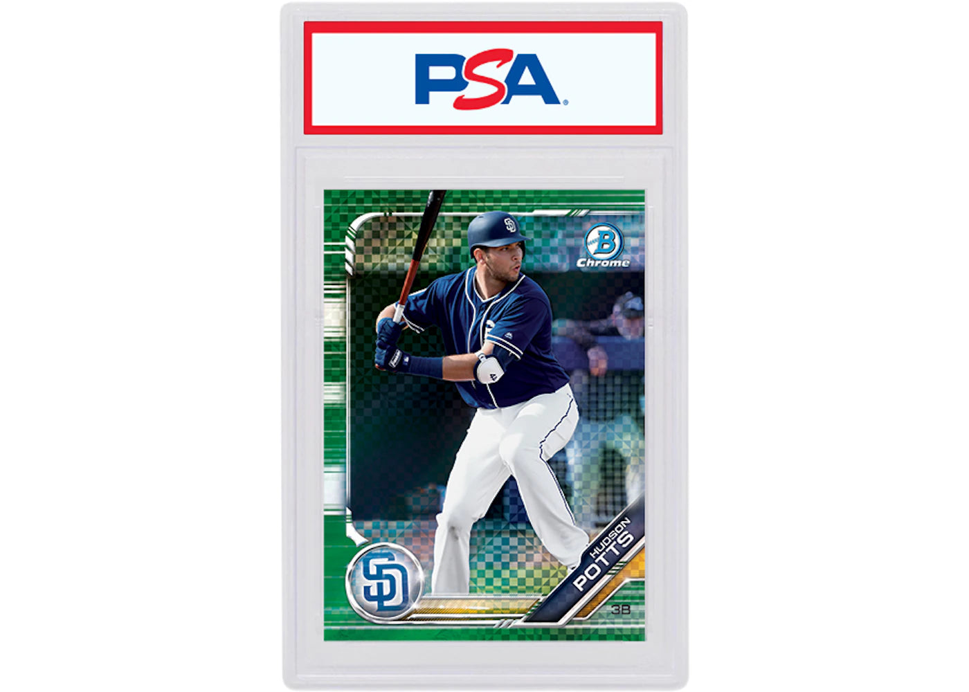Hudson Potts 2019 Bowman Chrome X Green X-Fractor /31 BCP-230 (PSA or BGS Graded)