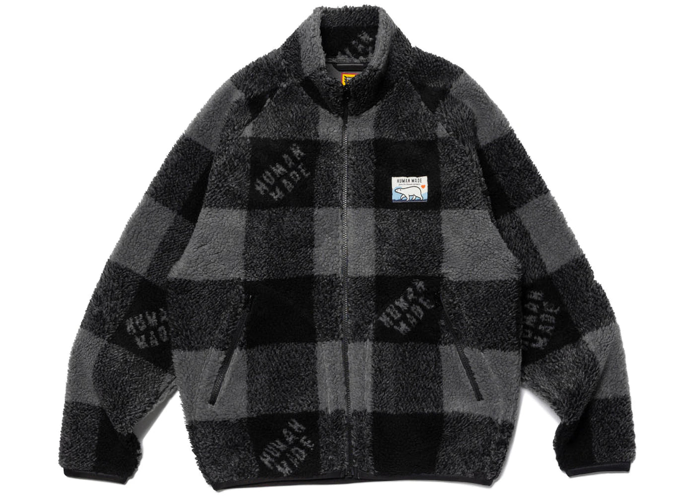 Human Made Check Boa Fleece Jacket Black