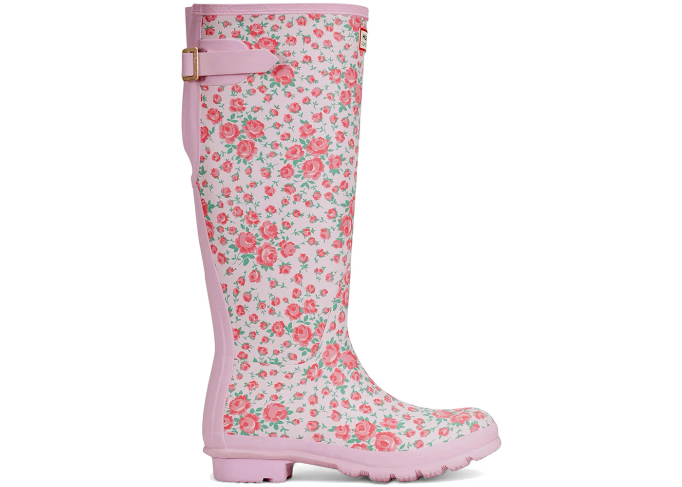 Hunter Original Back Adjustable Tall Rain Boots LoveShackFancy Pink Floral Print (Women's)