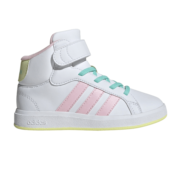 adidas Grand Court Mid Cloud White Clear Pink Ice Yellow (GS)