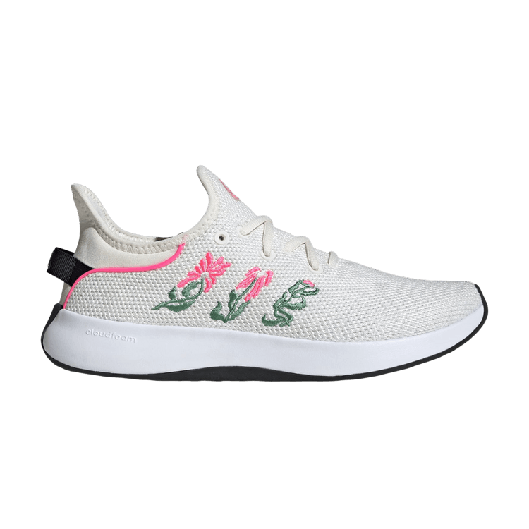 adidas Cloudfoam Pure SPW Core White Preloved Green Lucid Pink (Women's)
