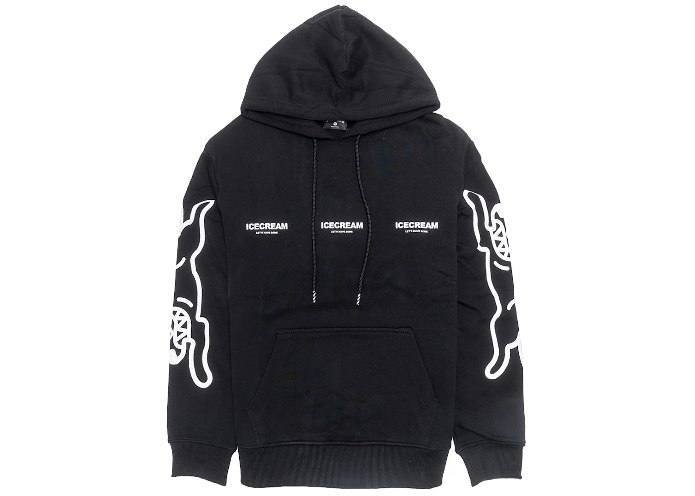 Ice Cream White Hoodie Black